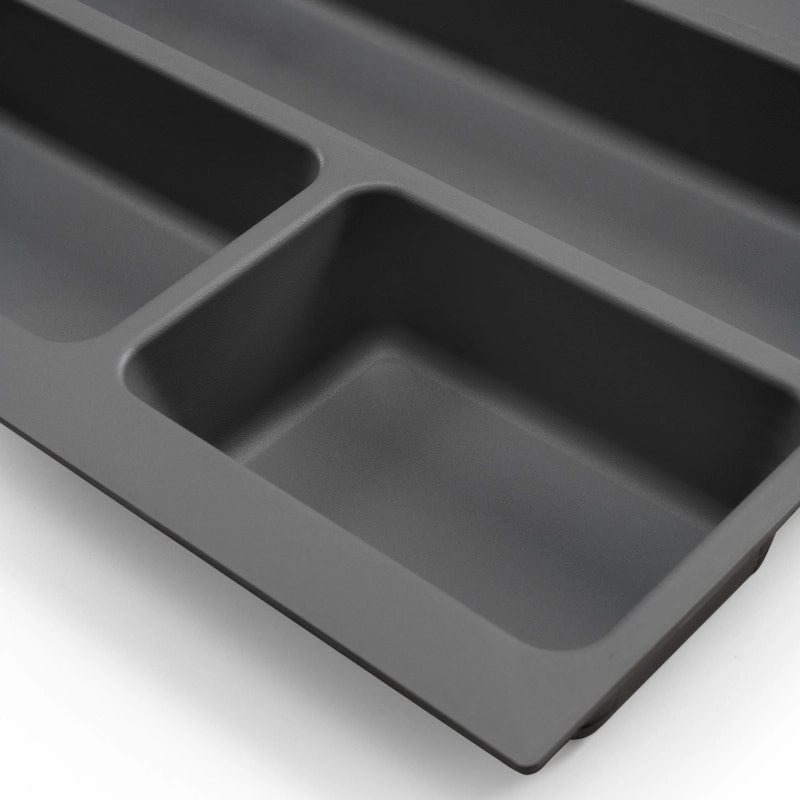 Portaposate universale per posate Optima, modulo 400 mm, Tecnoplastica, Grigia