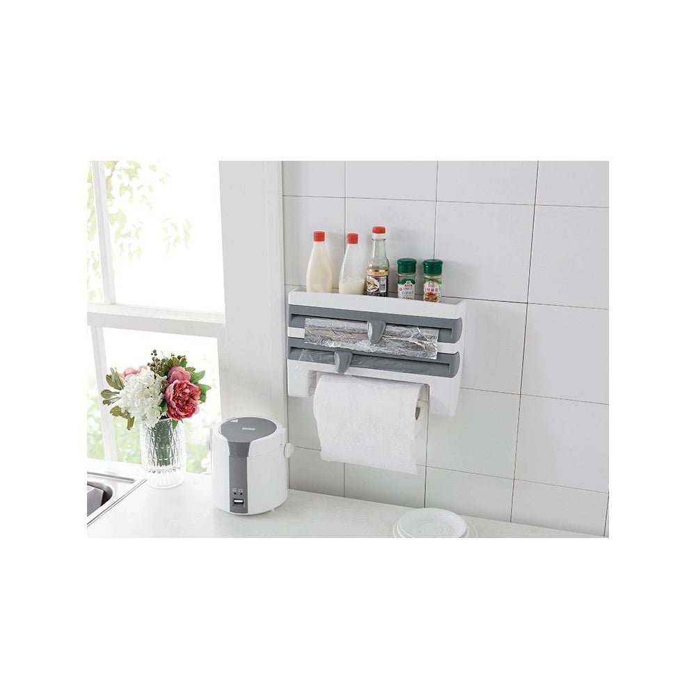 Trade Shop - Porta Rotolo Portarotolo A Parete Da Muro Porta Scottex Carta Alluminio Cucina -
