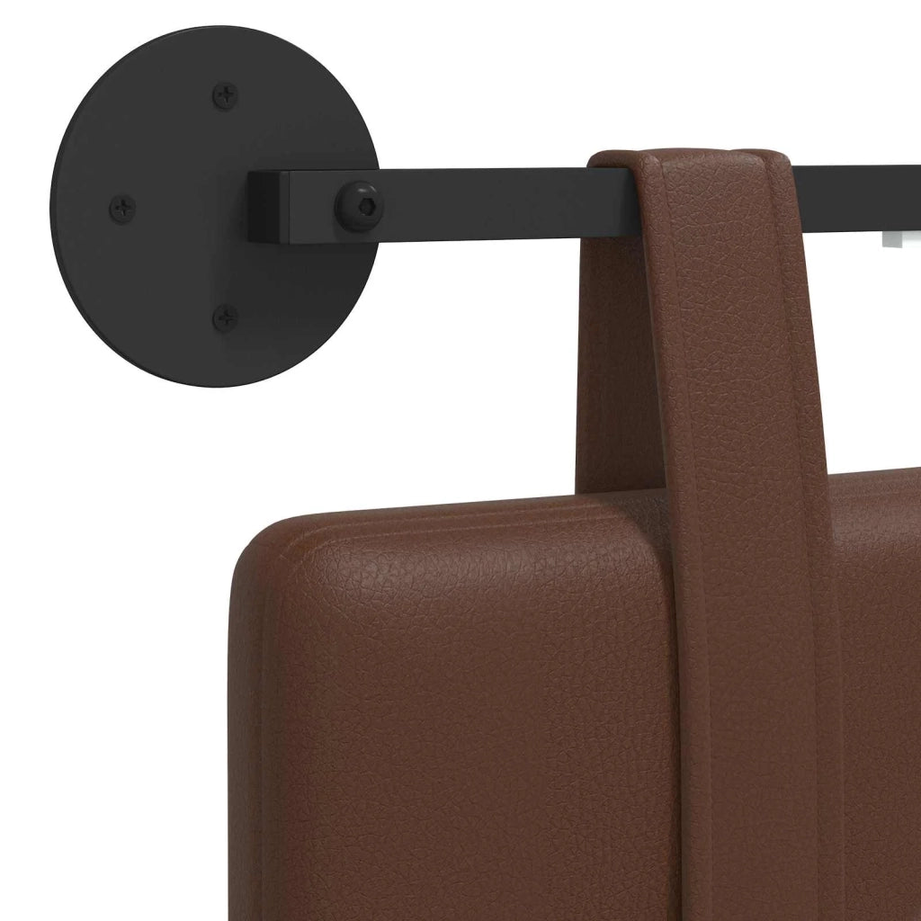 Testiera | Testata sospesa Con luce LED Marrone Similpelle