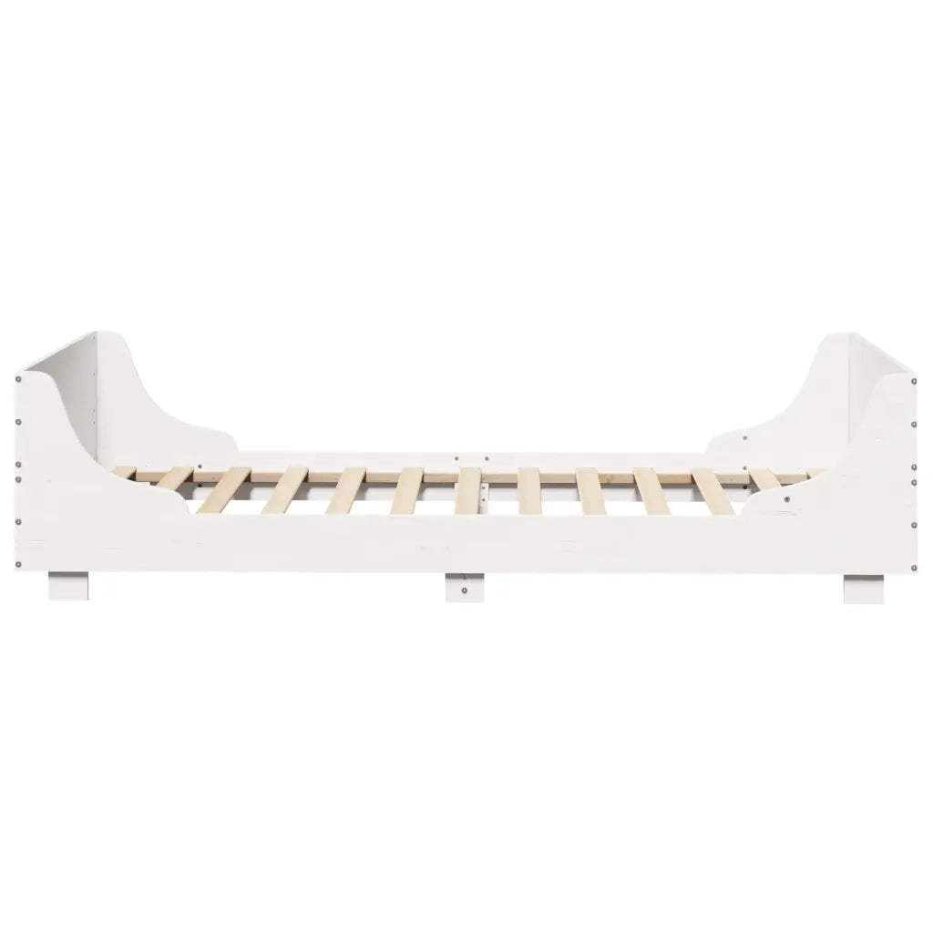 Letto senza Materasso-Struttura Letto Bianco 75x190 in Legno Massello di Pino 668497