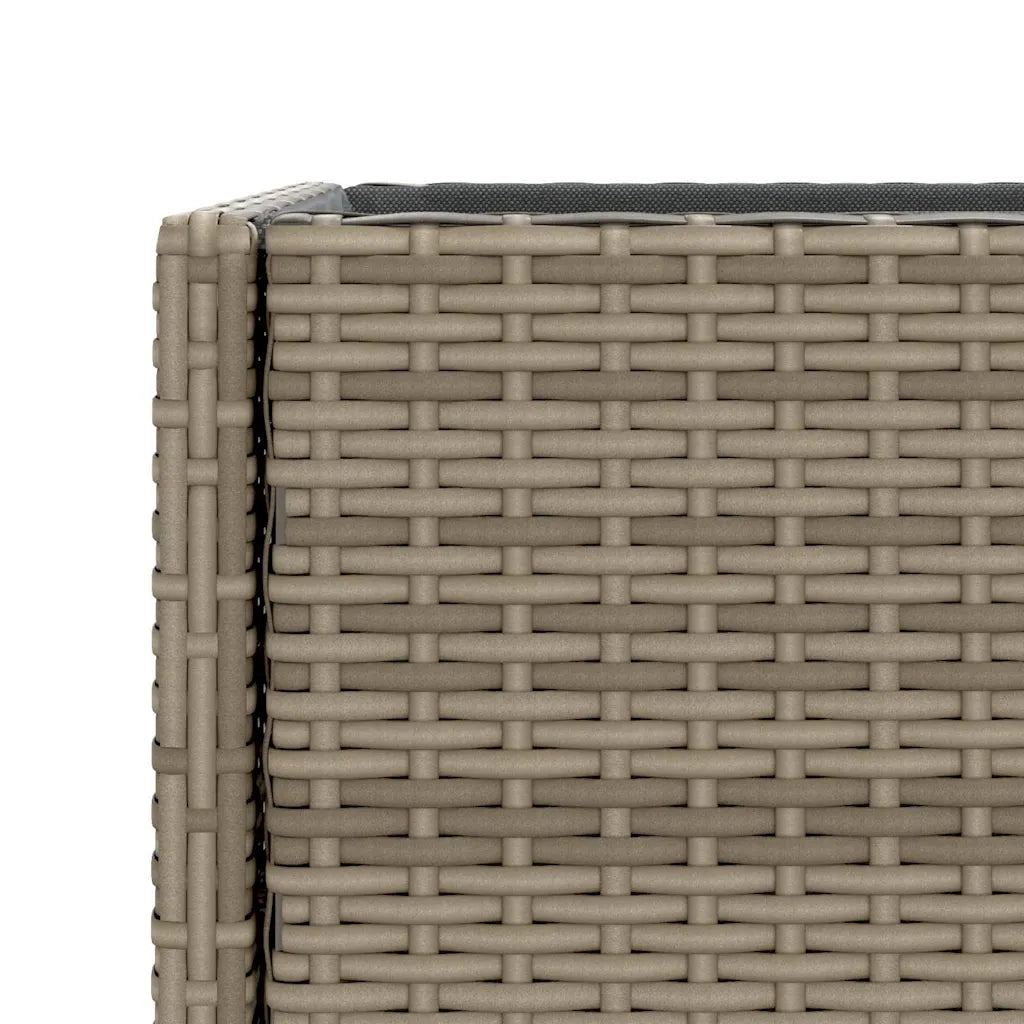 Fioriera da Giardino con Ripiano Grigia in Polyrattan 366389