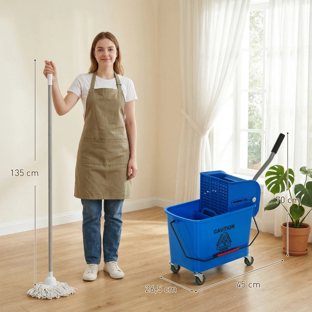 Secchio con scolapanni e pannello separatore ¨C Minimal ¨C 45x26,5x70 cm Blu