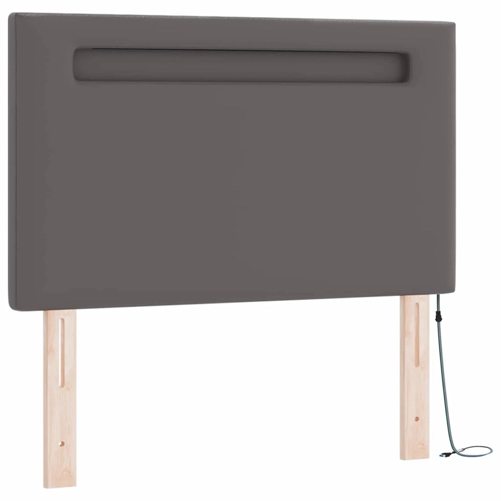 Letto a molle con materasso Grigio 90 x 190 cm Pelle sintetica 3339030