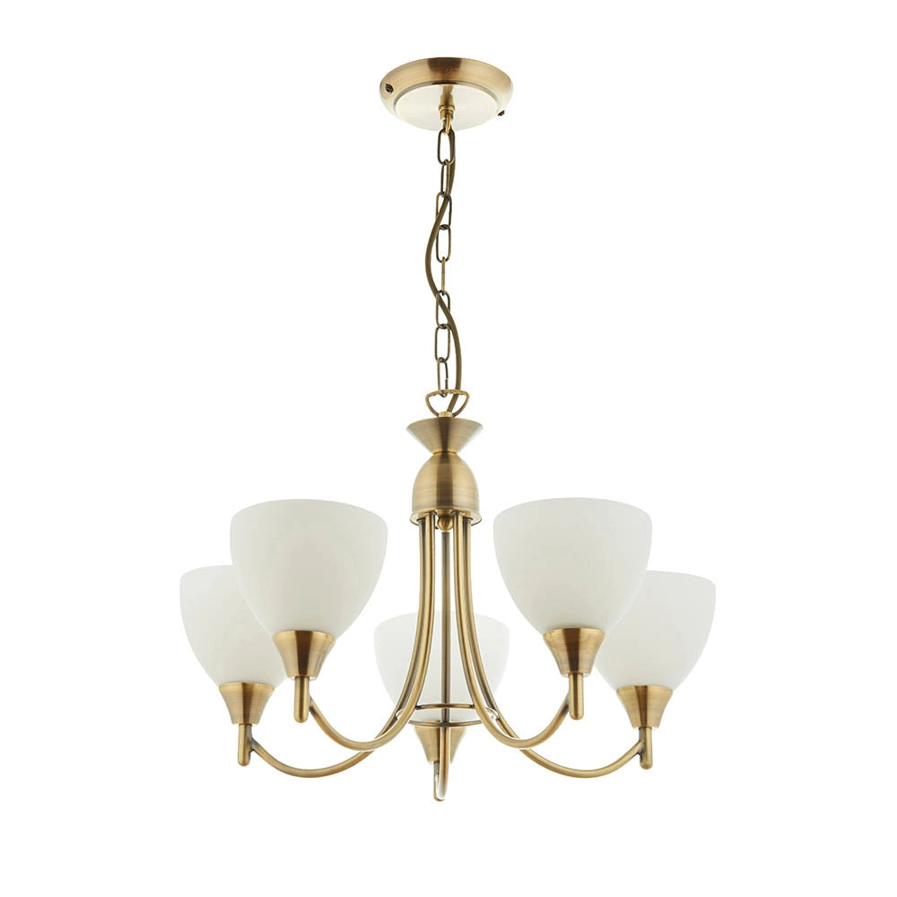 Lampadario classico ottone anticato 5 luci E14 Alton