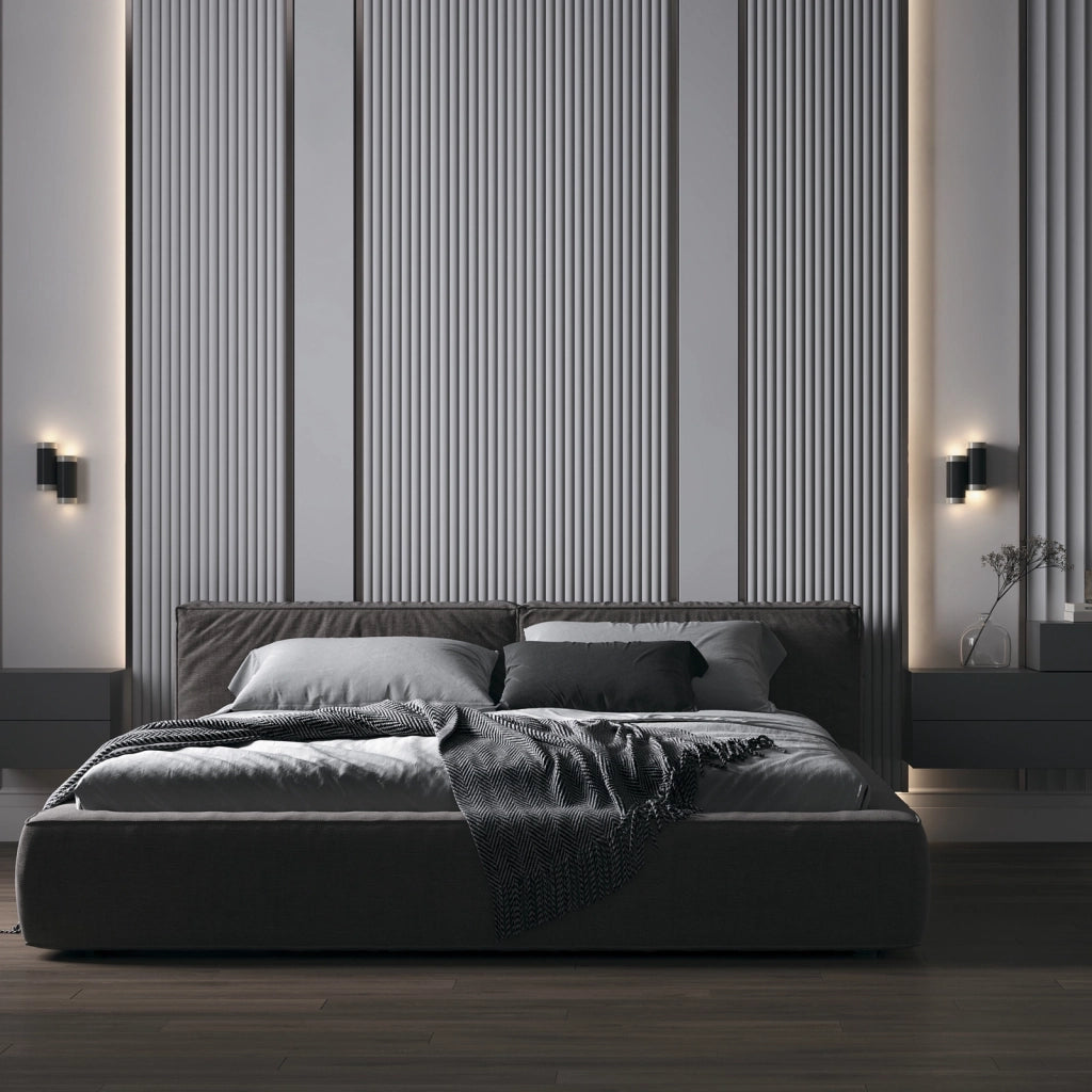 Applique Da Parete Moderno Kilt Alluminio Nero Luce Led Integrato 10W