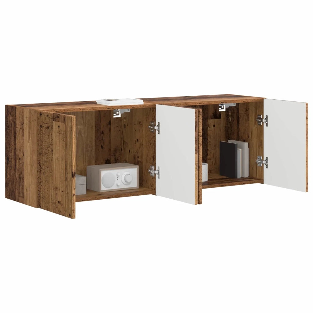 Mobile TV da parete 2 pcs Legno vecchio 59,5 x 31 x 40 cm 892346