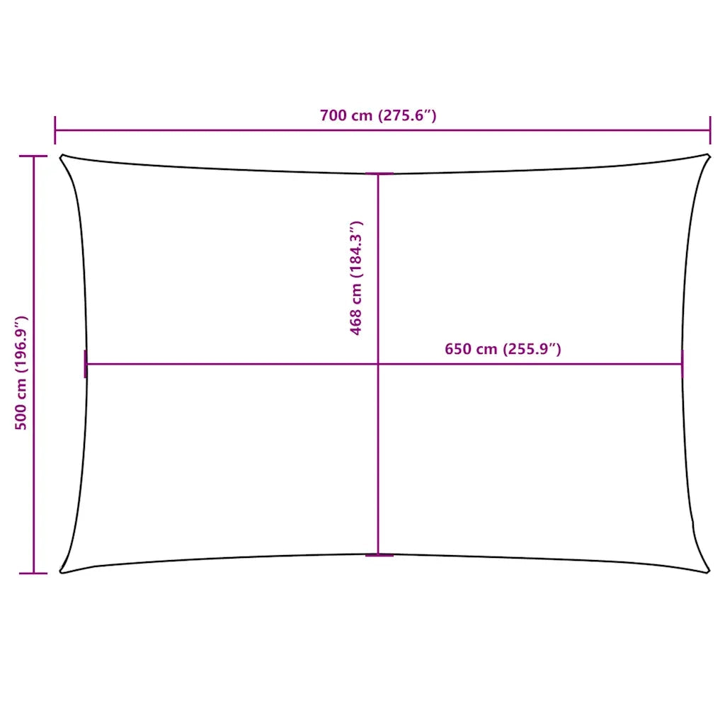 Parasole a Vela Oxford Rettangolare 5x7 m Gialla 135605