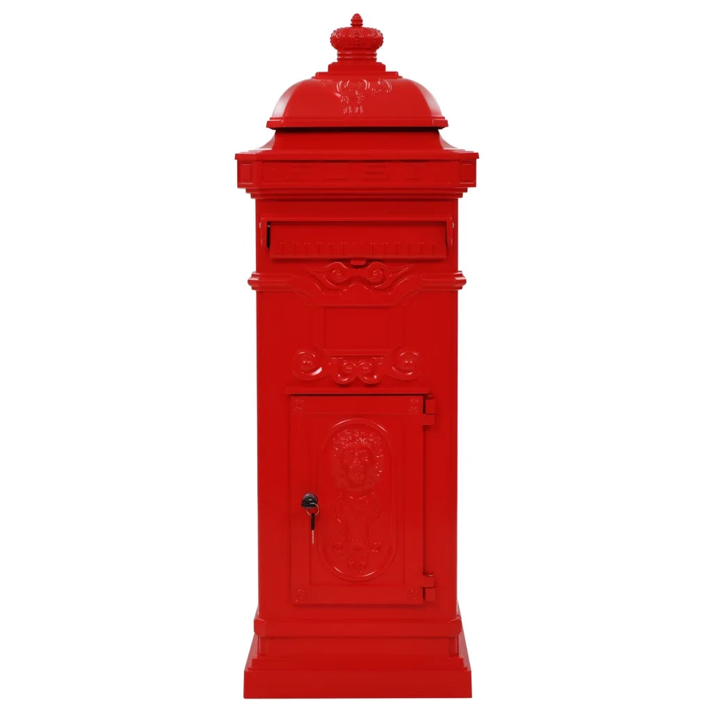 Cassetta della Posta in Alluminio Inossidabile Vintage Rossa