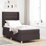 Letto a molle con strisce LED Marrone 90 x 190 cm Tessuto 3343668