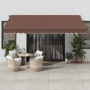 Tenda da Sole Retrattile Manuale con LED Marrone 450x350 cm 3215408