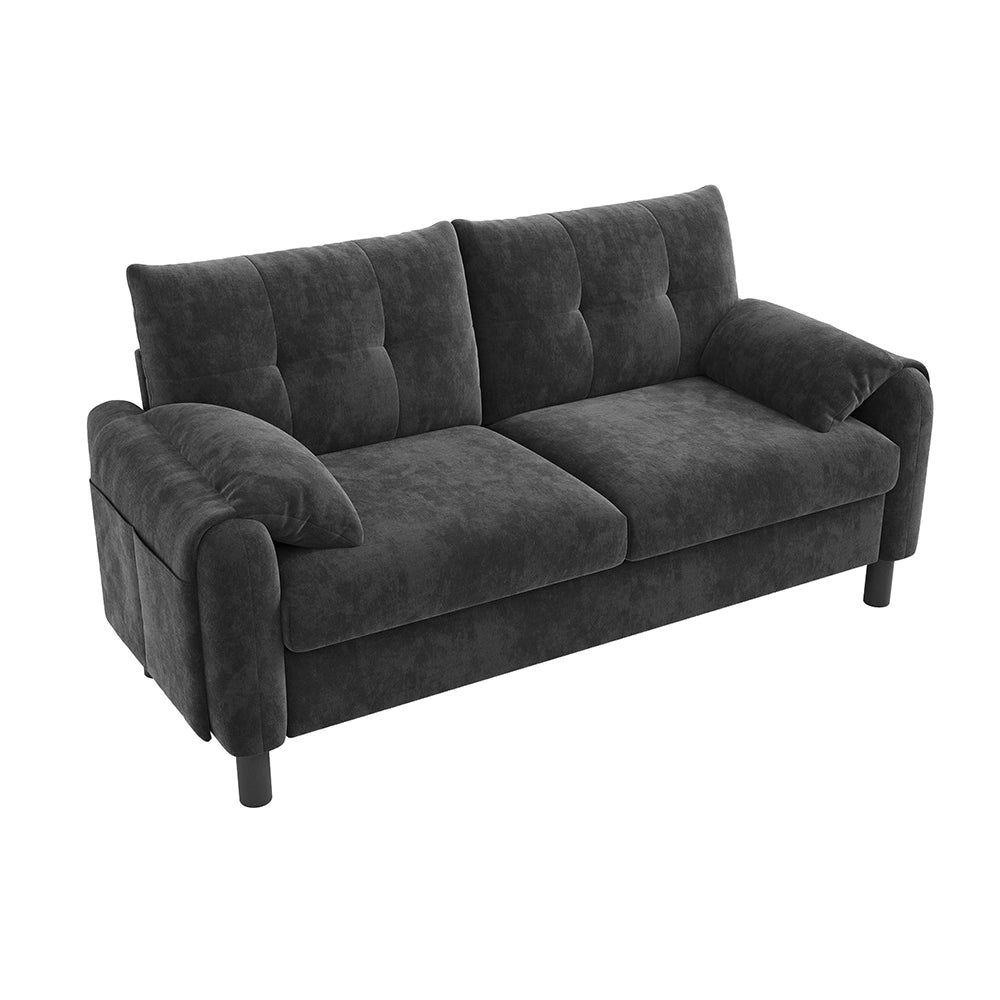 Divano 2 posti - Xylo - Chenille, stile scandinavo, grigio