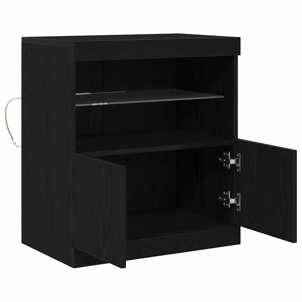 Madia LED Nero 60,5 x 37 x 67 cm Legno multistrato 863029