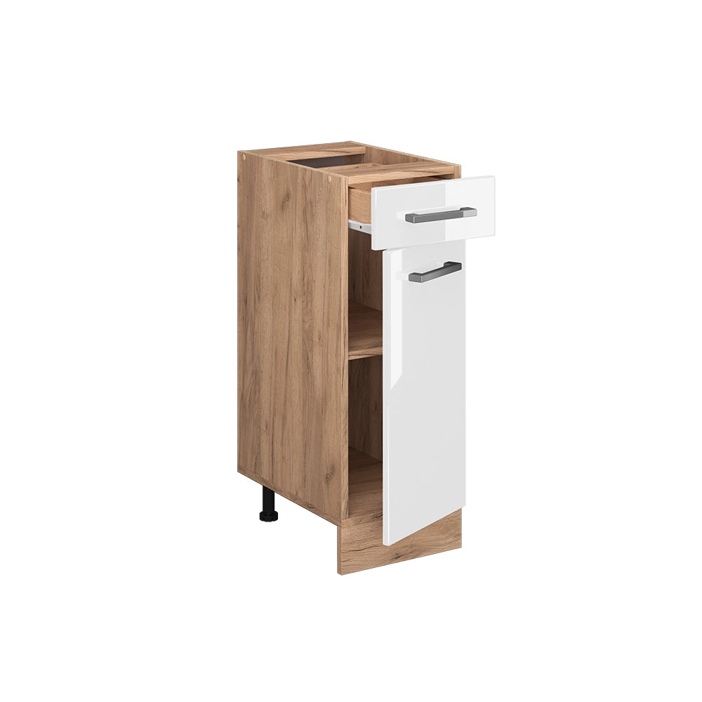 Vicco Mobiletto base per cucina Bianco lucido 30 cm PL Marmo