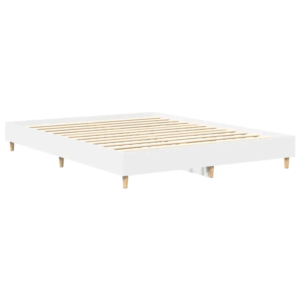 Letto matrimoniale | Letto per adulti | Giroletto senza Materasso Bianco 140x200 cm Legno Multistrato