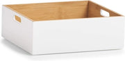Cassa di Stoccaggio in Bambù - Bianco - 30 x 27 x 10,5 cm