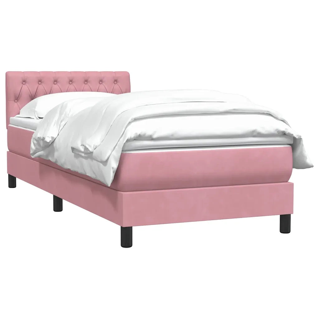 Giroletto a Molle con Materasso Rosa 80x220 cm Velluto 3316526