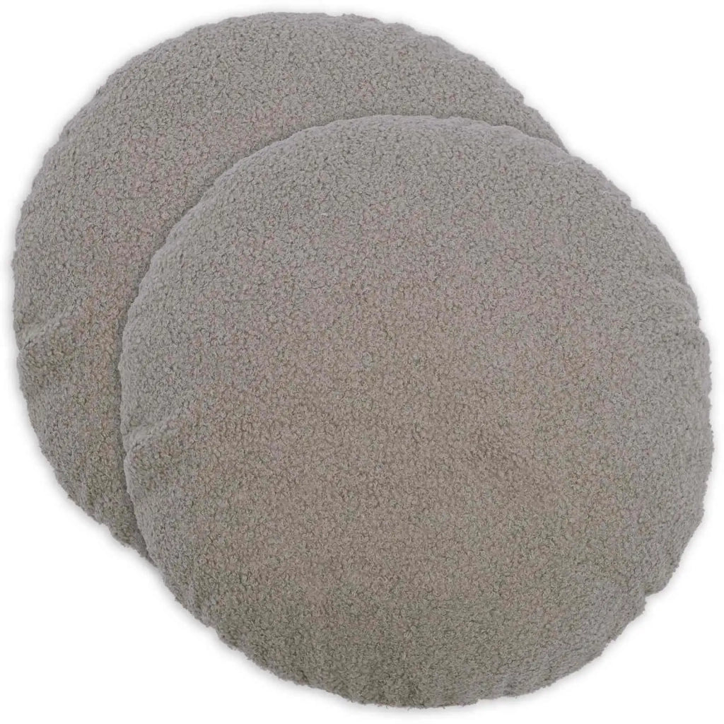 Federa 2 pcs HEERLEN Grigio Chiaro Ø 40 cm Bouclé 922293