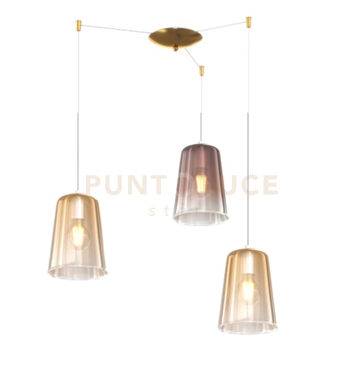 SOSPENSIONE OTTONE SAT. SPOSTABILE 3 LUCI (2 AM + 1 RA) 1164OS-S3 S-AR