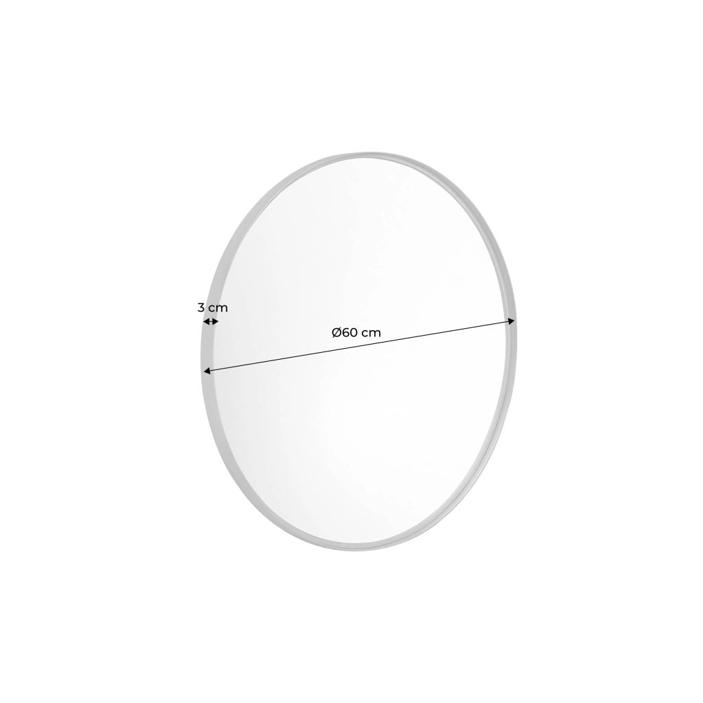 Specchio rotondo in metallo, 60cm, nero