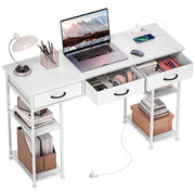 Scrivania con USB e presa ¨C Minimal ¨C 120x40x76 cm bianco