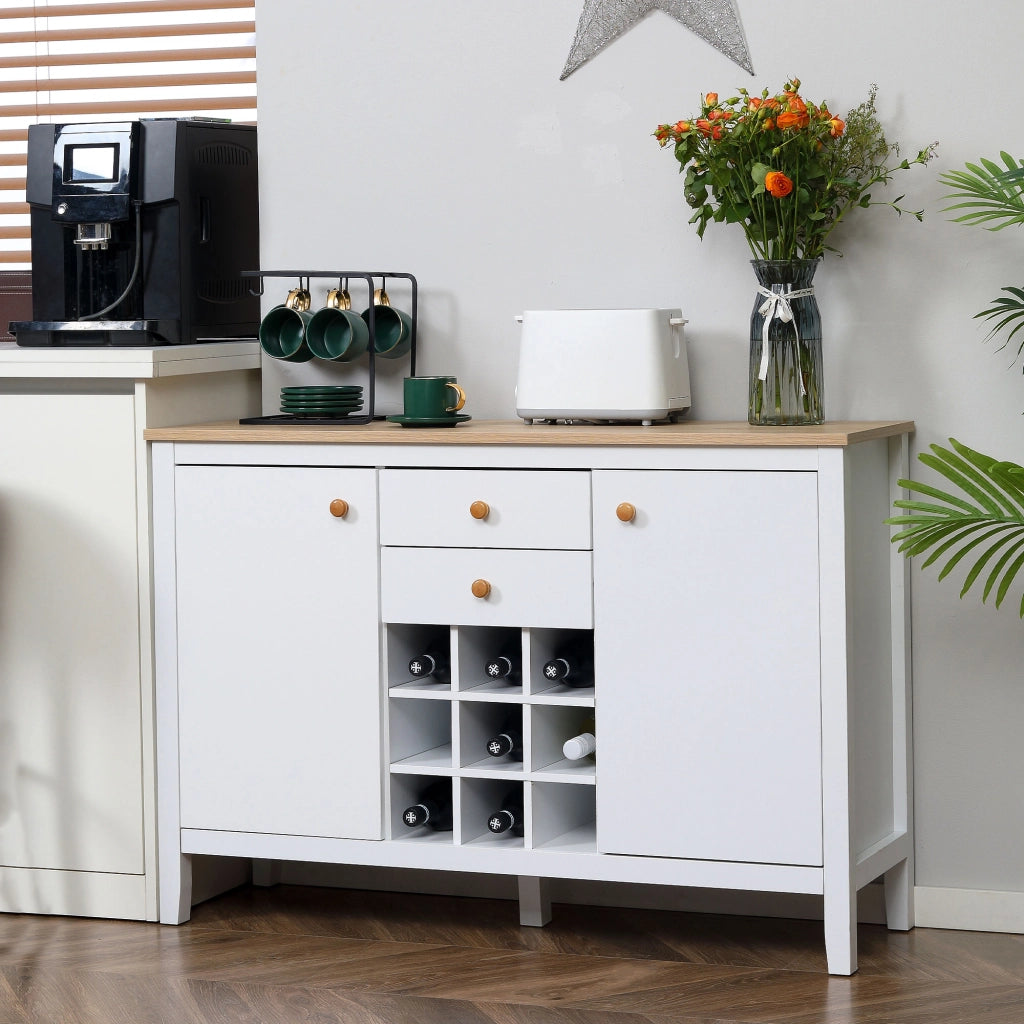 Cassettiera da cucina con porta bottiglie ¨C Minimal ¨C 110x35x75 cm bianco