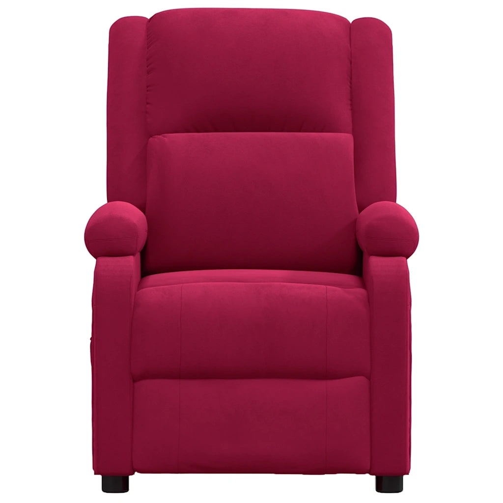 Poltrona Massaggiante Rosso Vino in Velluto 342415