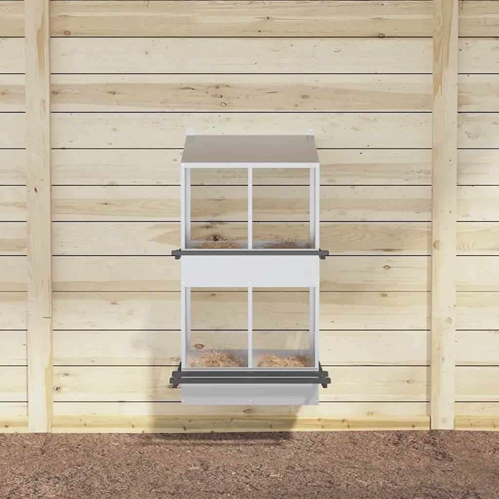 Nido per Polli con 4 Scomparti in Metallo Galvanizzato Argento CFW6930014