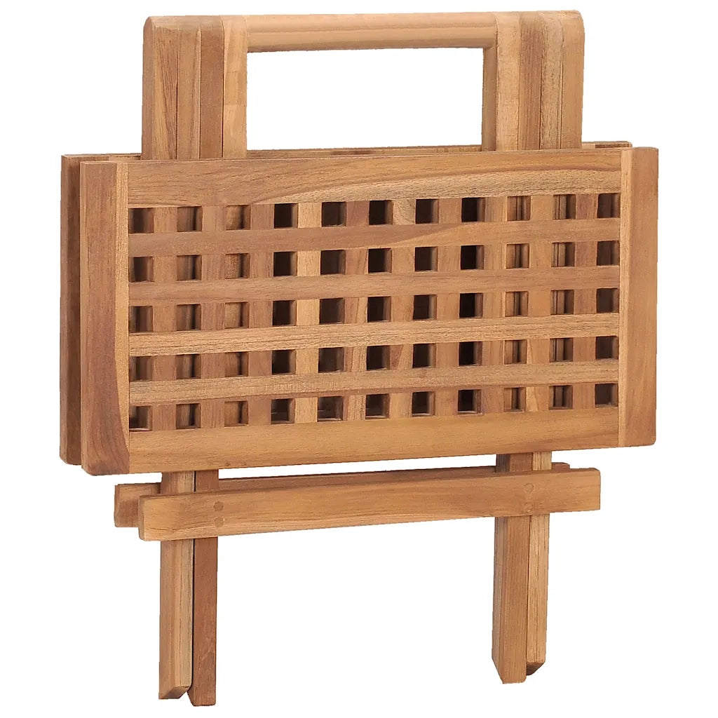 Set da Pranzo Giardino Pieghevole 3 pz Cuscino Massello di Teak 3063200