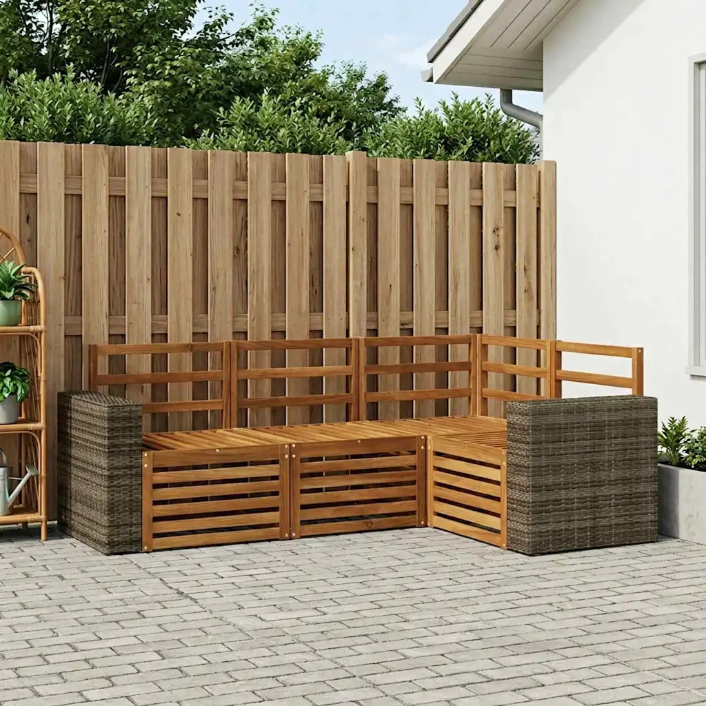 Set divani 4 pcs Legno di Acacia Massello 3384305