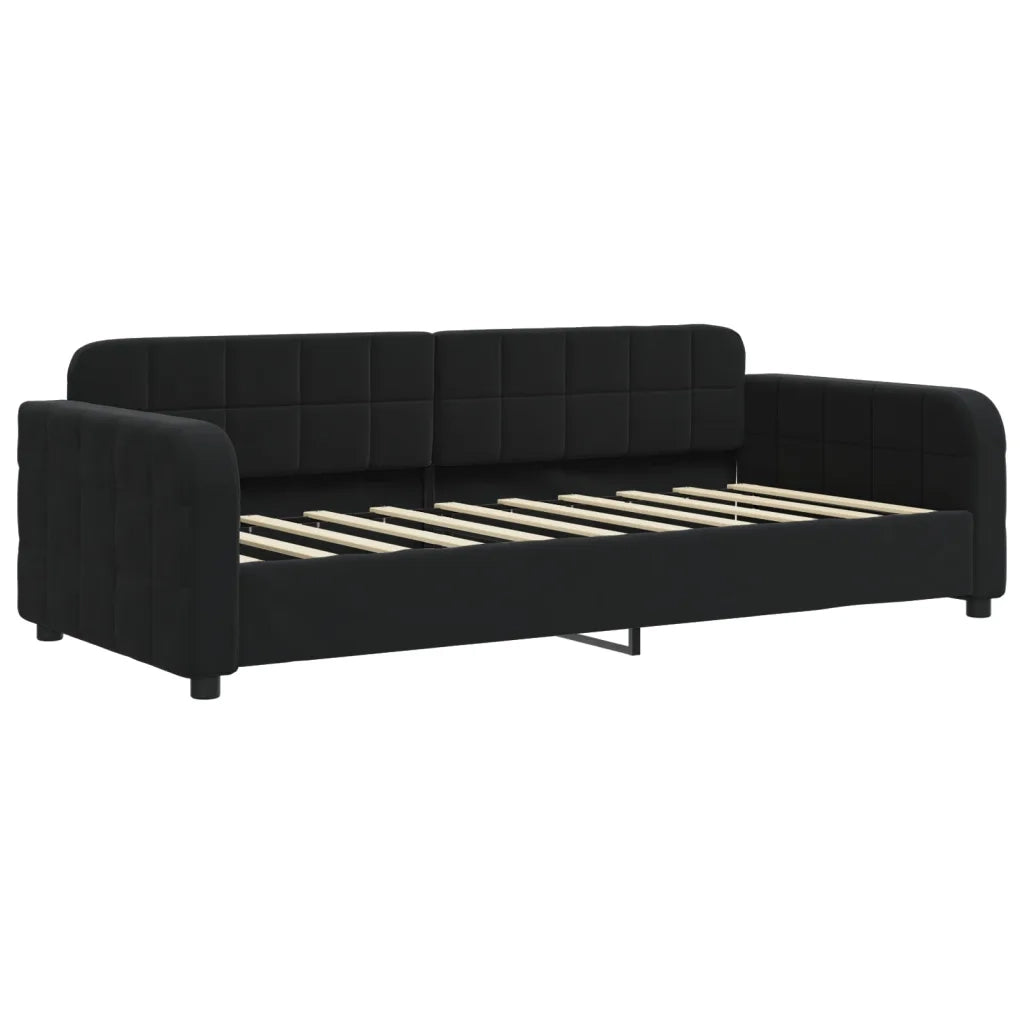 Divano letto | Sof¨¤ letto | Letto singolo Estraibile Nero 90x190 cm in Velluto