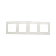 Cornice quadrupla bianca in PC per presa e interruttore 300x83 mm