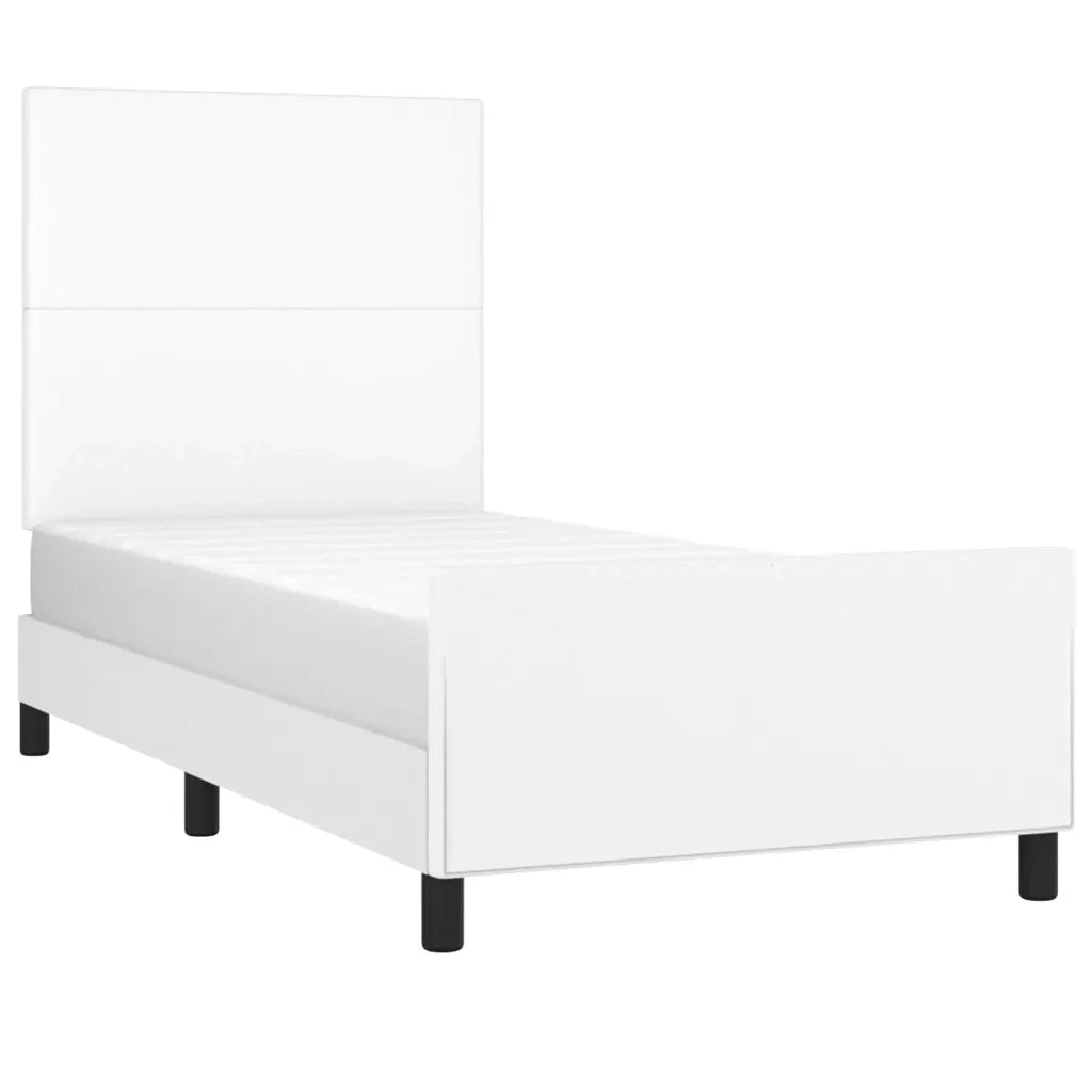 Giroletto con Testiera Bianco 80x200 cm in Similpelle