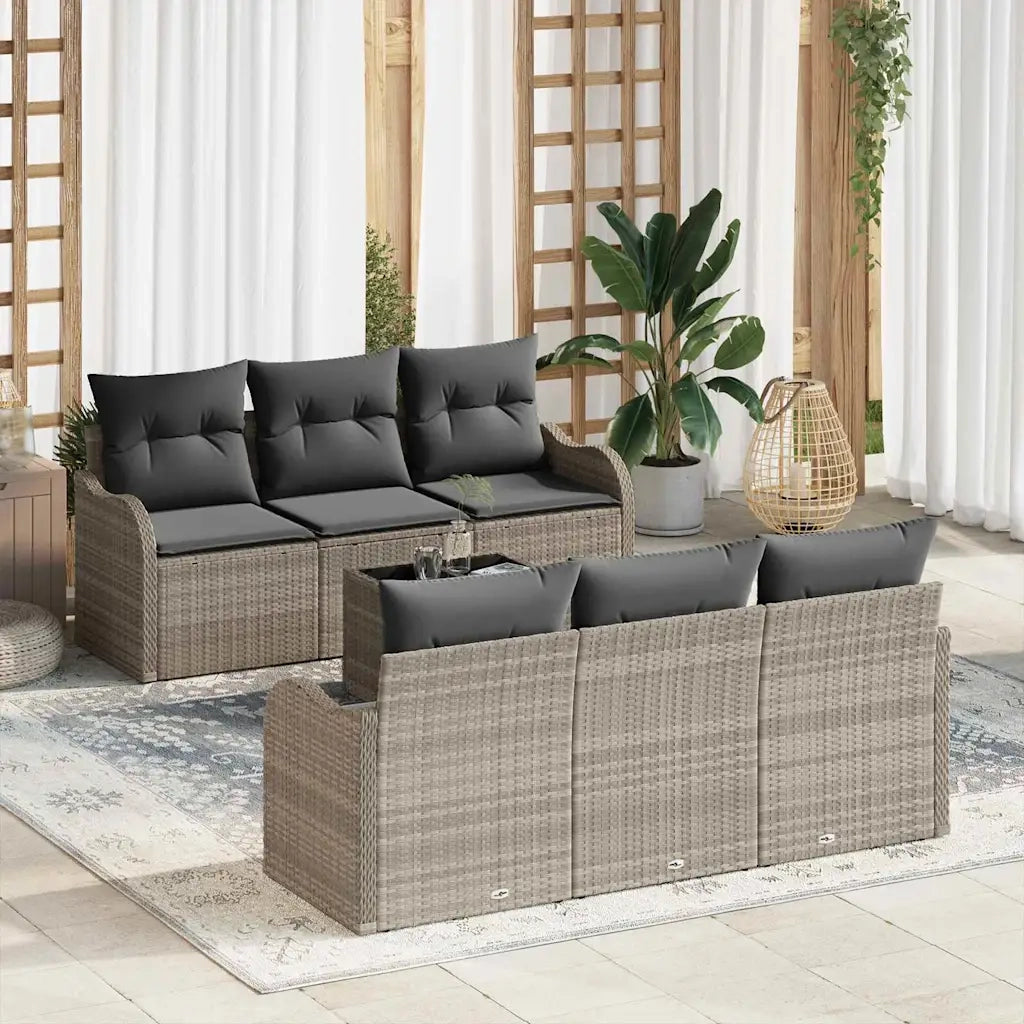 Set Divano da Giardino Grigio chiaro 55 x 55 x 37 cm polyrattan 3345592