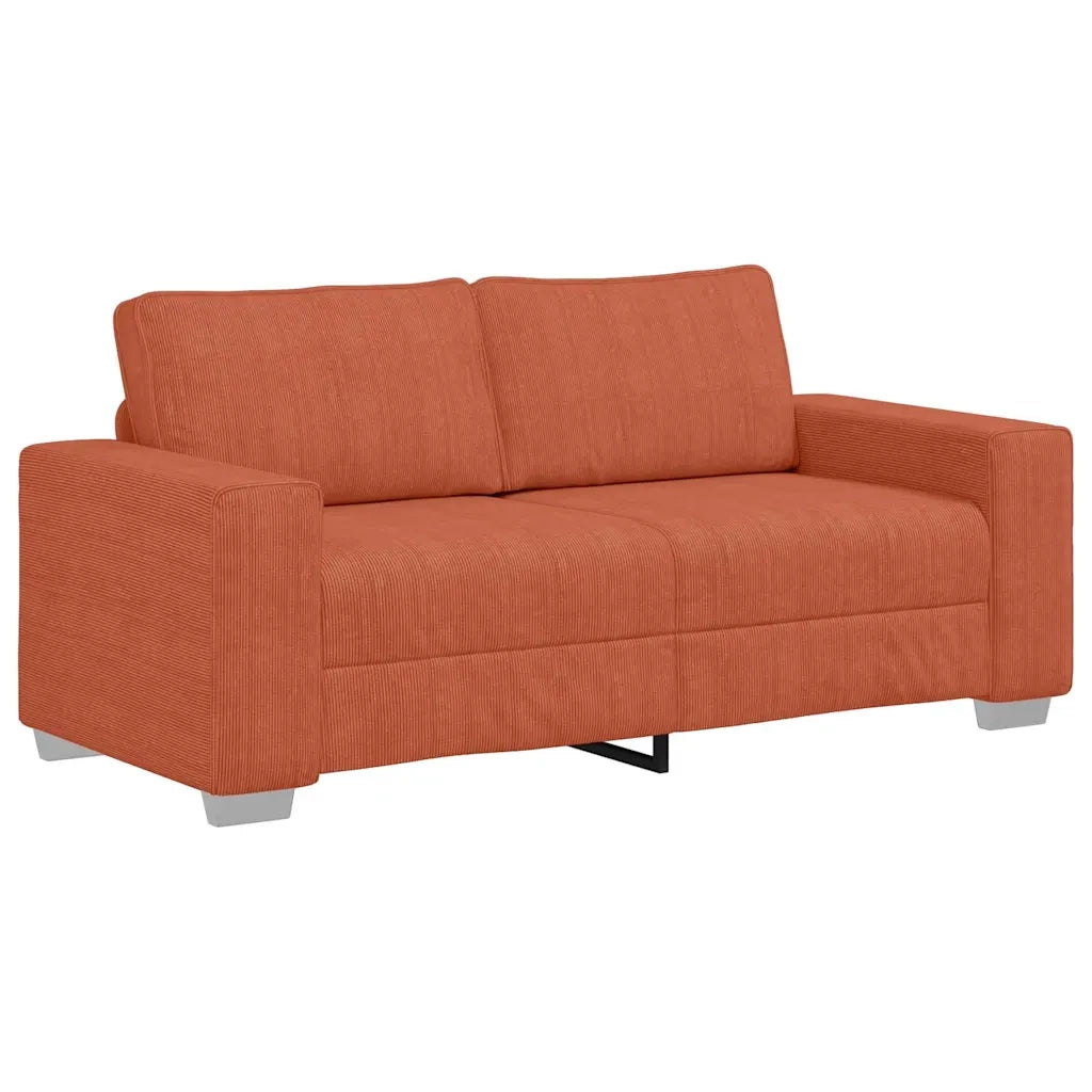 Divano Divanetto-Sofa Rosso Arancione 140 cm Tessuto Velluto a Coste