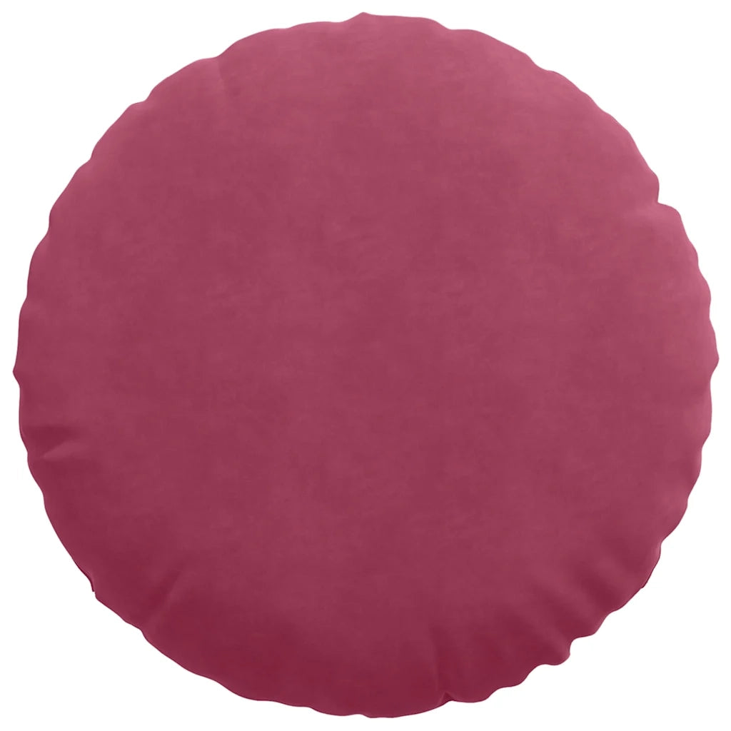 Cuscini per Seduta 2 pcs Rosso Vino Ø60 x 21 cm Velluto 42014216