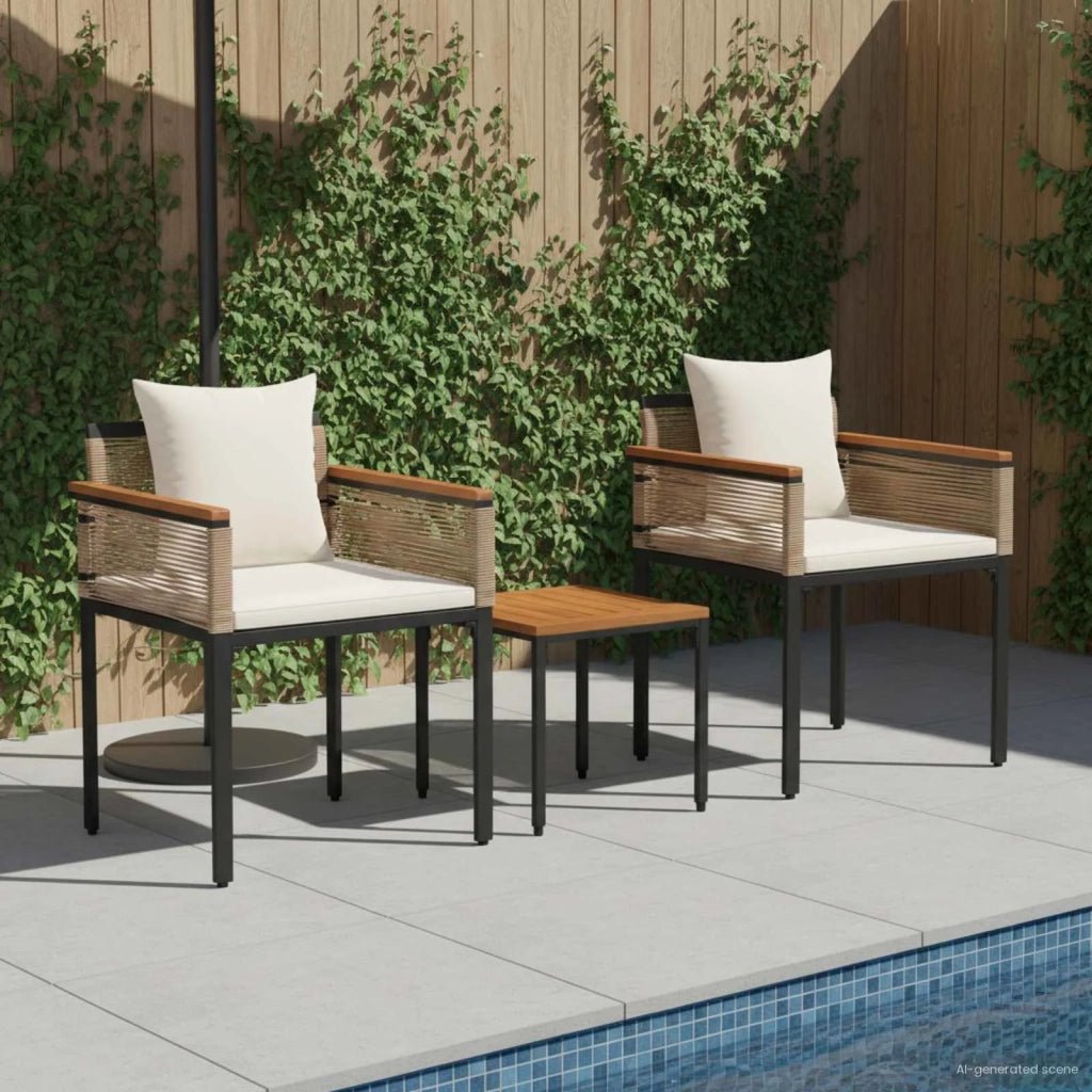 Set di Mobili da Esterno Beige e Bianco Crema polyrattan 42025234