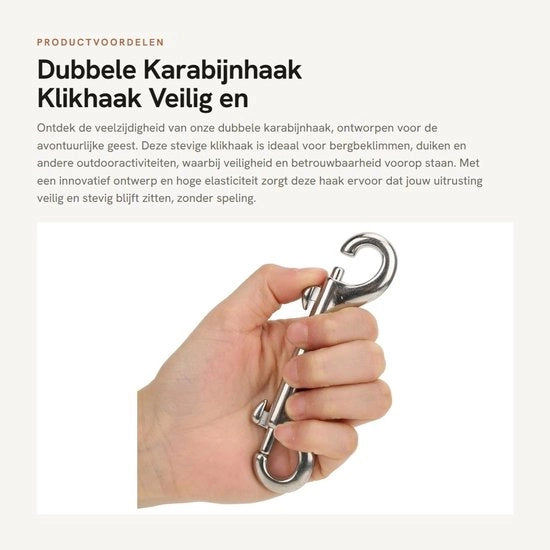 Fermo Carabiner in Acciaio Inossidabile - Chiusura a Gomito - Rilascio di Coda - Clip per Subacquea - Escursionismo - Resistente alla Corrosione - Sicuro da Utilizzare - Fermo a Guscio