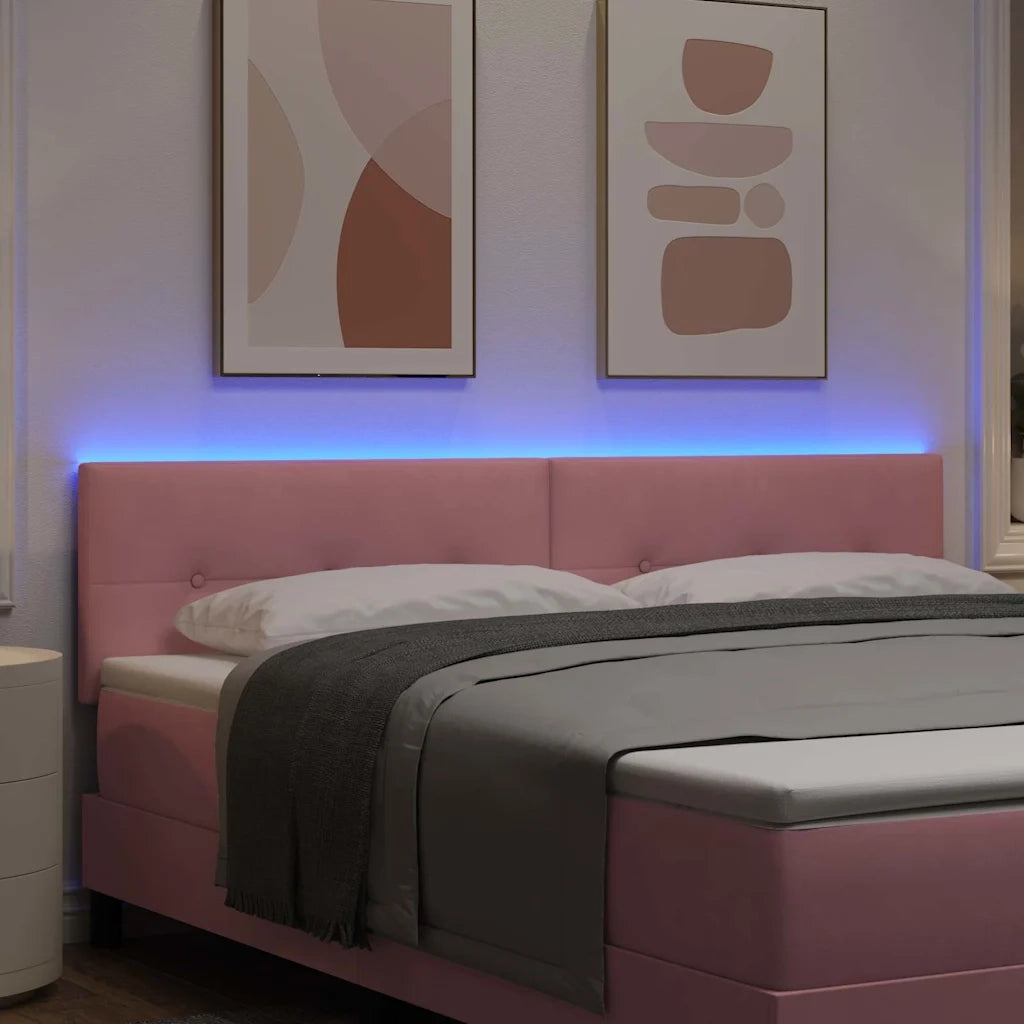 Testiera LED con strisce LED Rosa 180 cm Velluto 3338160