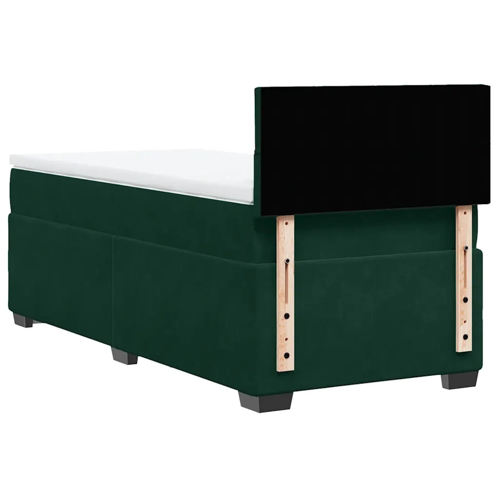 Giroletto a Molle con Materasso Verde Scuro 80x200 cm Velluto 3288465