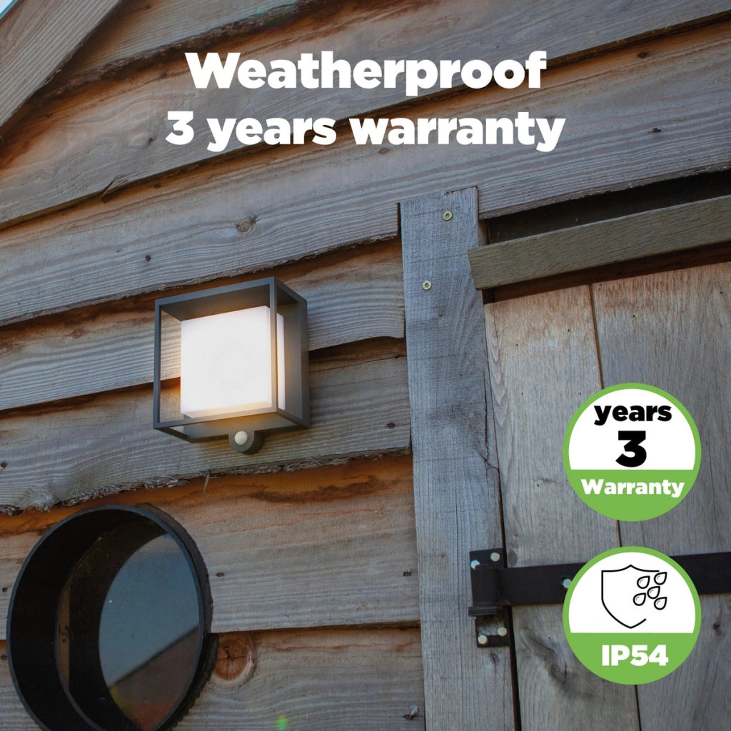 Applique esterno Lutec Curtis LED 3W sensore solare antracite