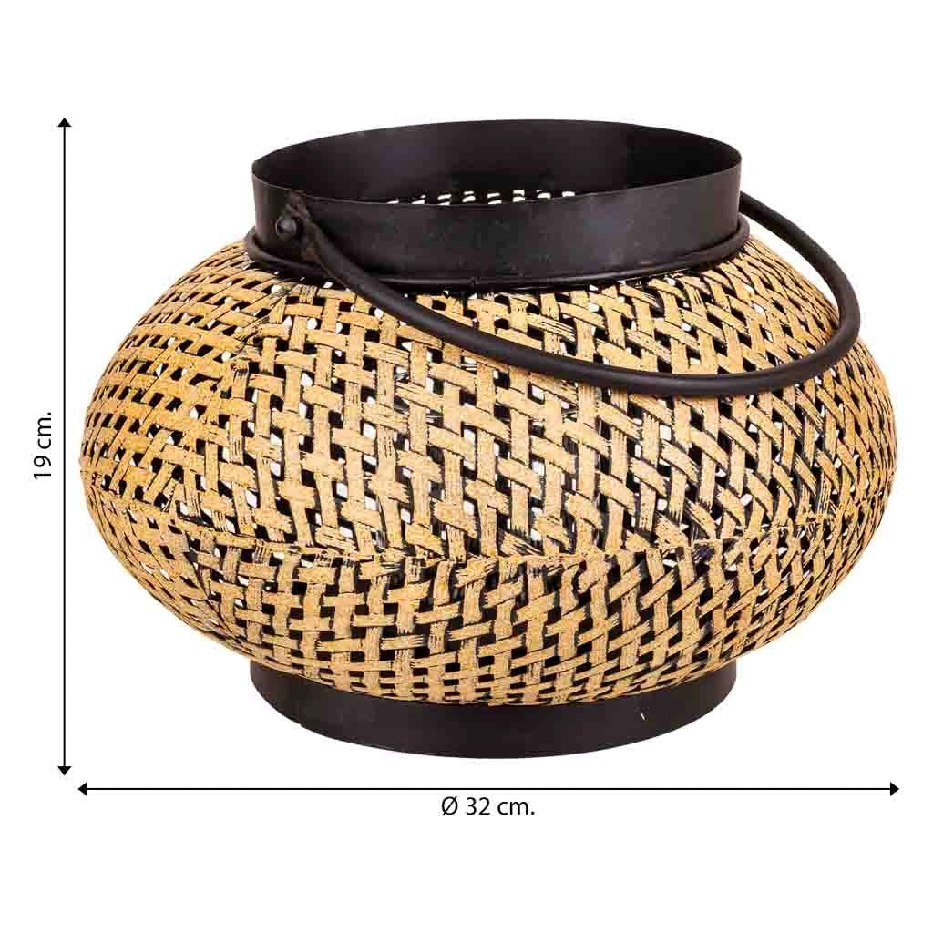 Portacandele in metallo dorato 32x32x19h