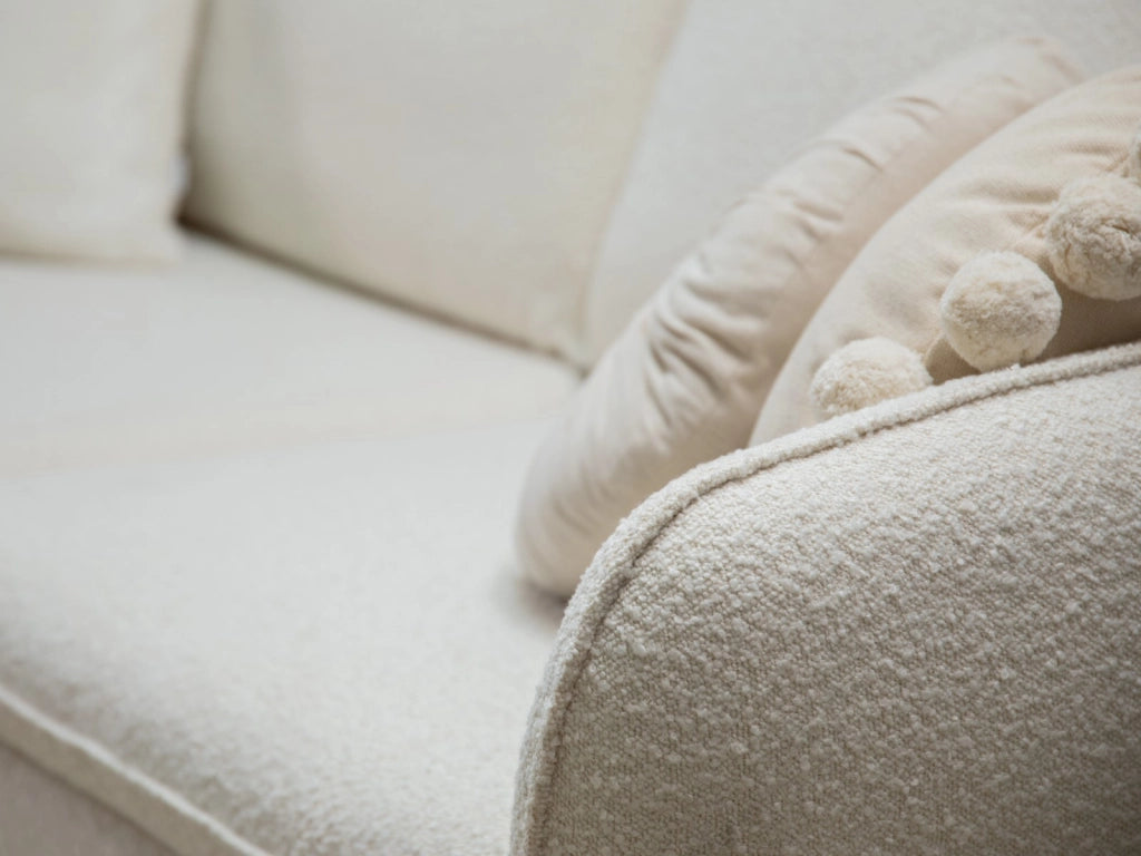 Cosmopolitan Design - Chaise longue destra "Vienna" in bouclé beige 