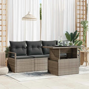 Set Divano da Giardino 5 pcs Grigio Poly Rattan 3357462