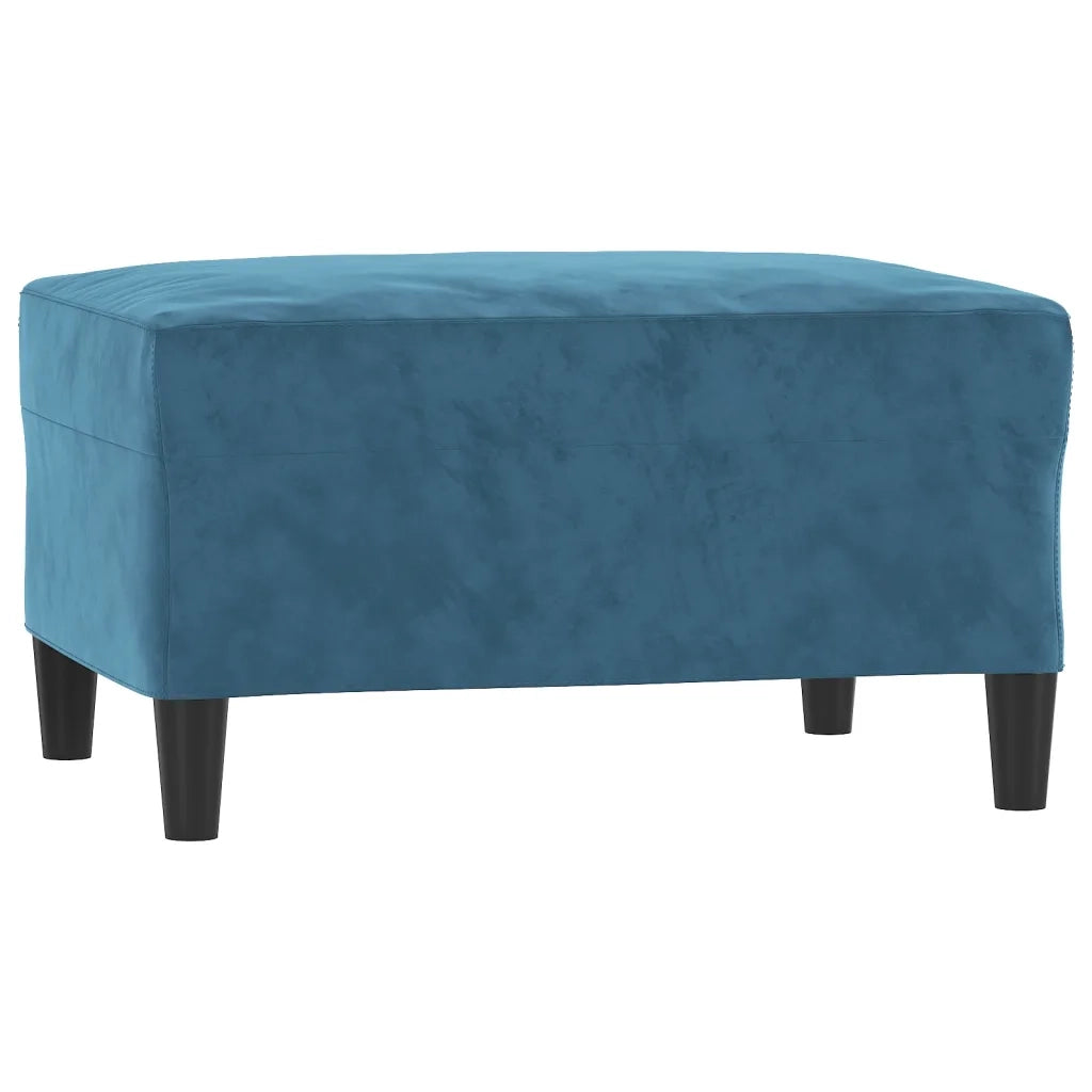Set di Divani 3 pz con Cuscini Blu in Velluto