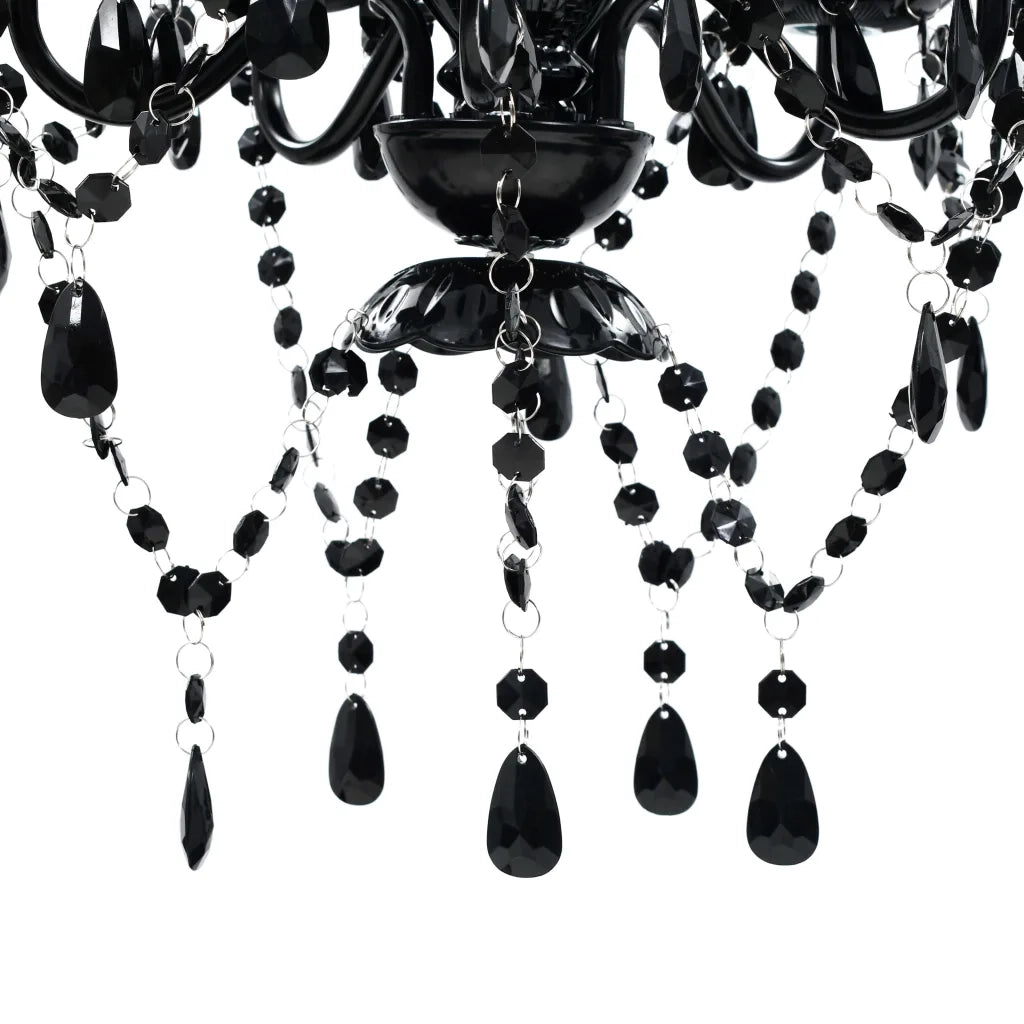 Lampadario in Cristallo con 5 Lampadine Nero cod mxl 48655