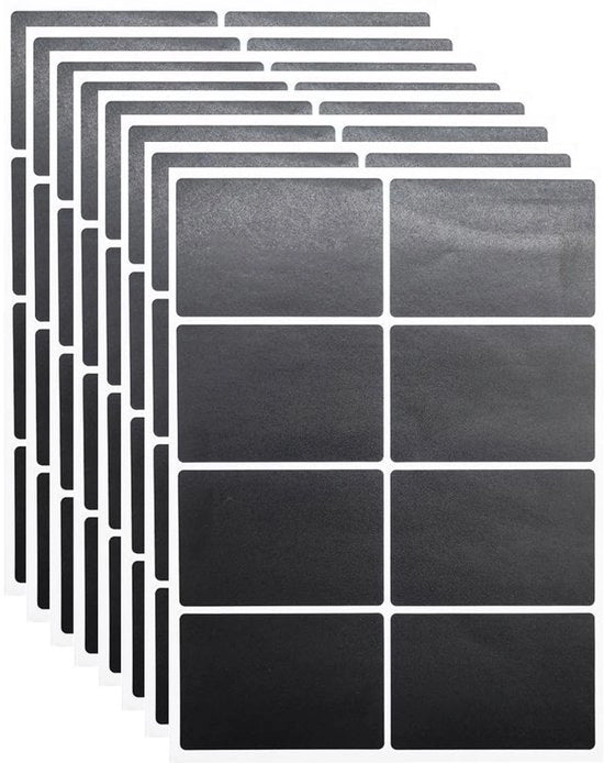 Etichette 64 Stuks - Nere Etichette Quadrangolari - Autoadesive - Impermeabili - Riciclabili - 40 Fogli (40 x 60 mm)