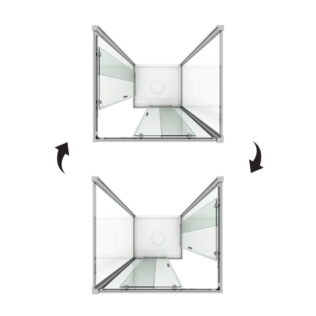 Box Doccia 3 lati 80x100x80 CM H198 trasparente mod. Evolution Trio