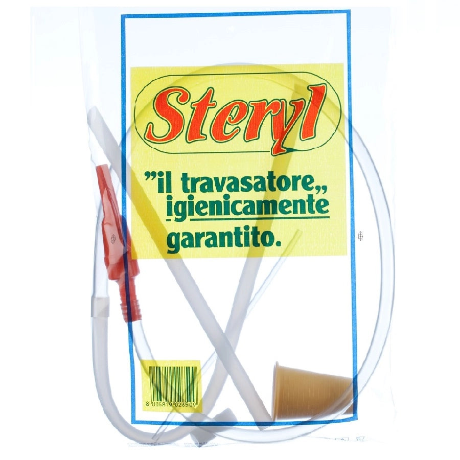 TRAVASATORE UNIVERSALE A POLMONE 'STERYL' con rubinetto a farfalla  - ENOLANDIA