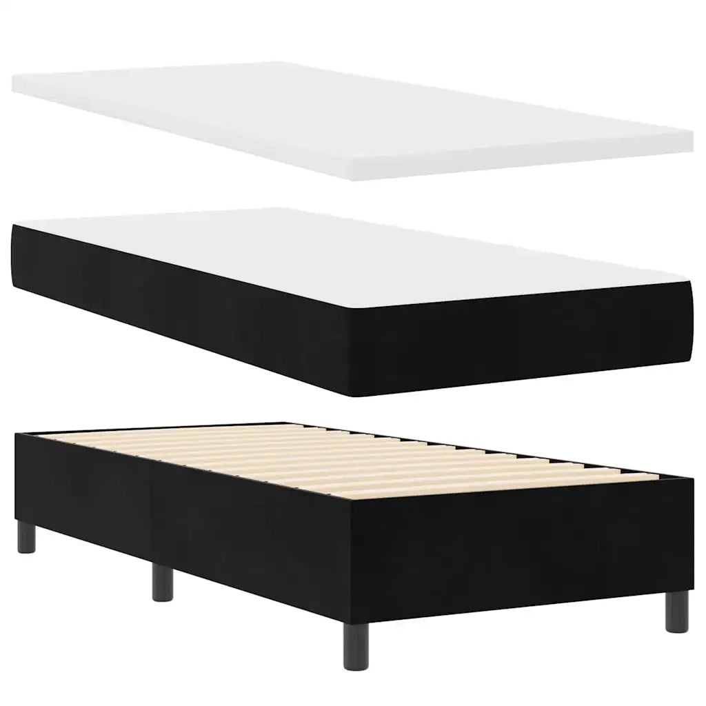 Letto a molle con testiera Nero 200 x 100 cm Velluto 3344560