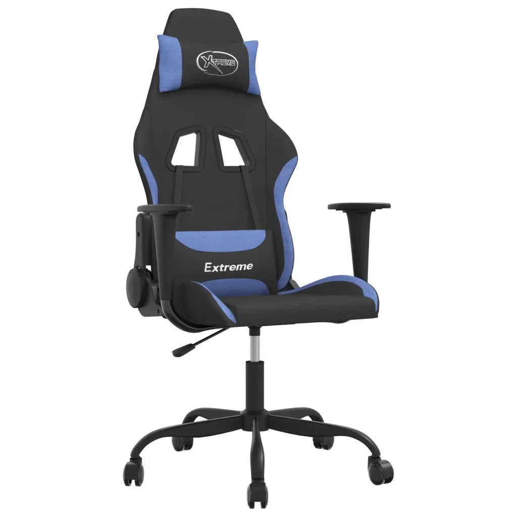 Sedia da Gaming Nero e Blu in Tessuto 3143718